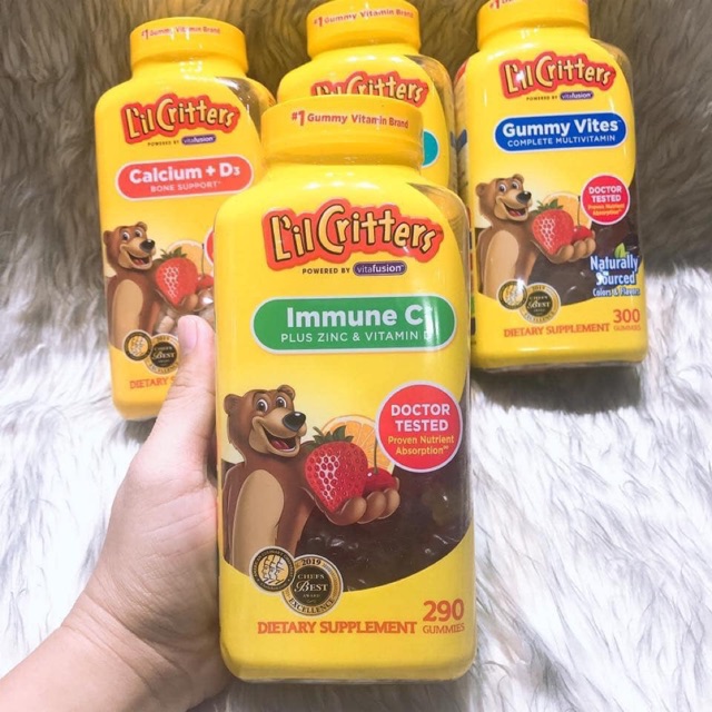 Kẹo dẻo bổ sung vitamin C và tăng sức đề kháng L'il Critters Immune C 190 viên