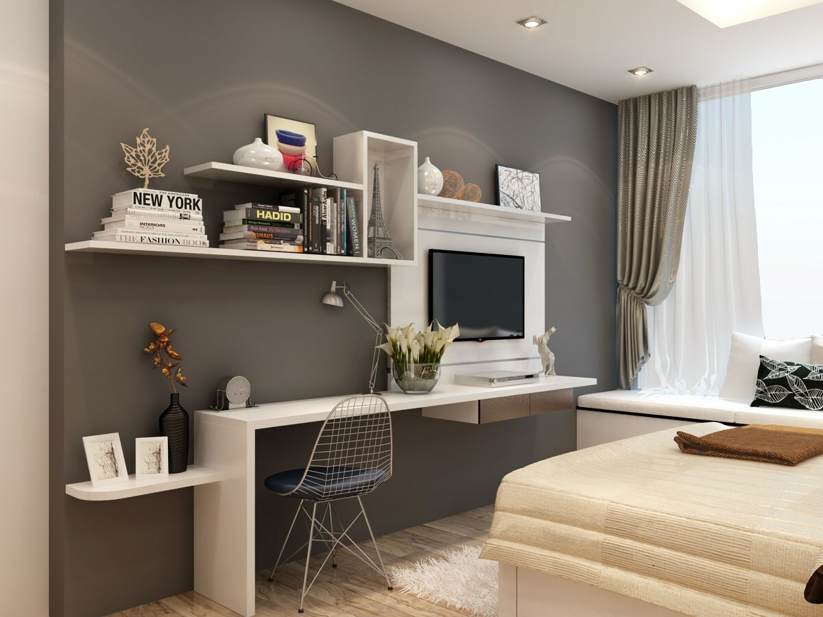 Sử dụng các loại kệ, tủ treo tường trang trí decor cho phòng