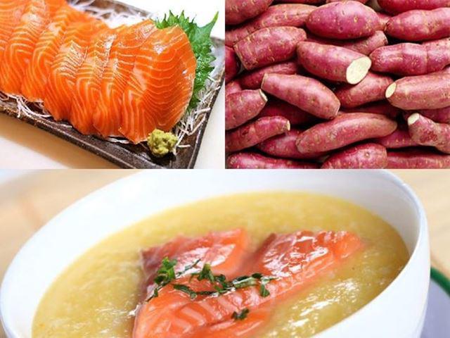 Cá hồi và khoai lang