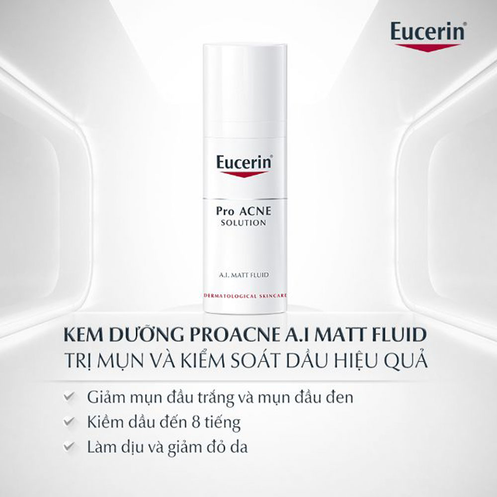 Kem Dưỡng Giúp Giảm Dầu Và Mụn Eucerin Pro - Acne Solution A.I Matt Fluid