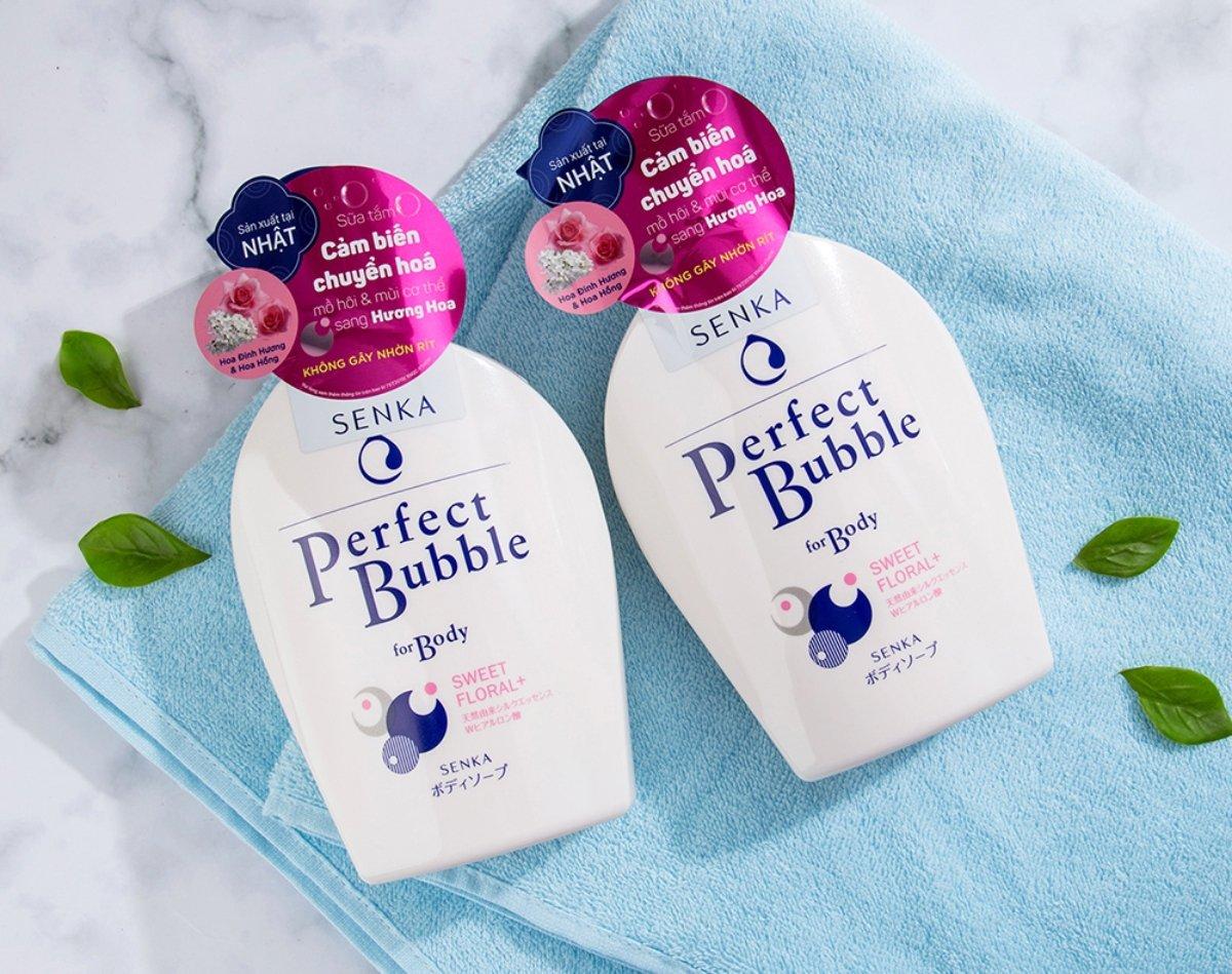 Sữa tắm dưỡng ẩm hương hoa dịu ngọt Senka Perfect Bubble for Body Sweet Floral