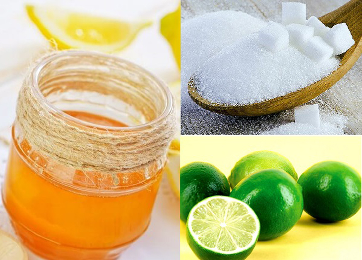 Tẩy ria mép bằng đường, mật ong và chanh