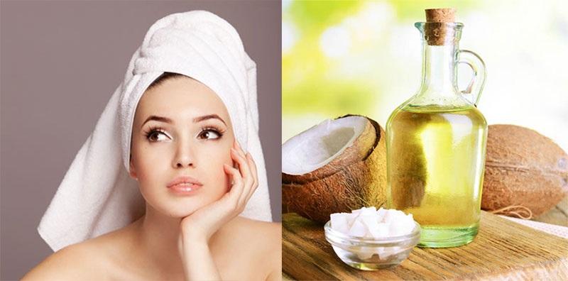 gội đầu với dầu dừa